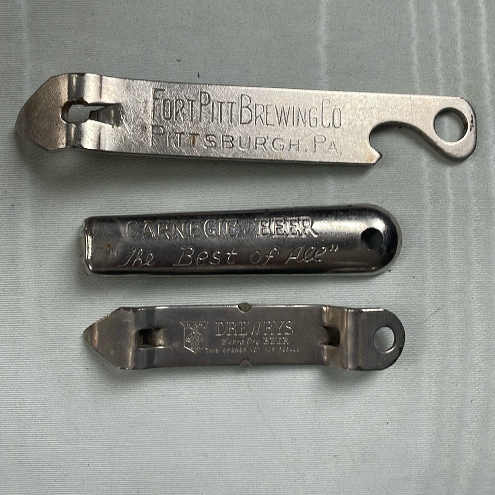 Set of three 3 Vintage Beer Bottle Openers for the Beer Collector or Enthusiast